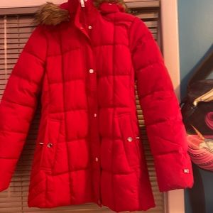 Red Tommy Hilfiger jacket!